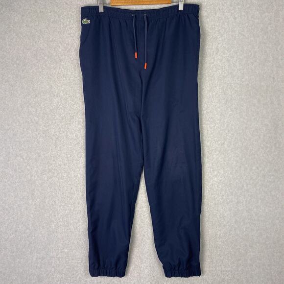 Lacoste Sport Track Pants Mens XL Lined Elastic Waist Drawstring Ankle Zip - Picture 1 of 9